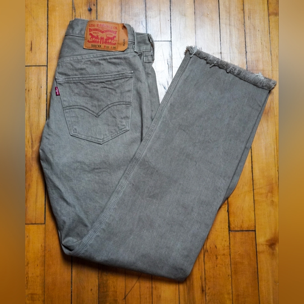 Levis 501 XX Regular Straight Button Fly Tan Brown Men’s Denim Jeans Sz 32 X 36